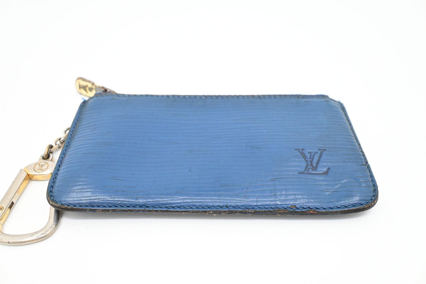 Louis Vuitton Pochette Cles in Blue Epi Leather