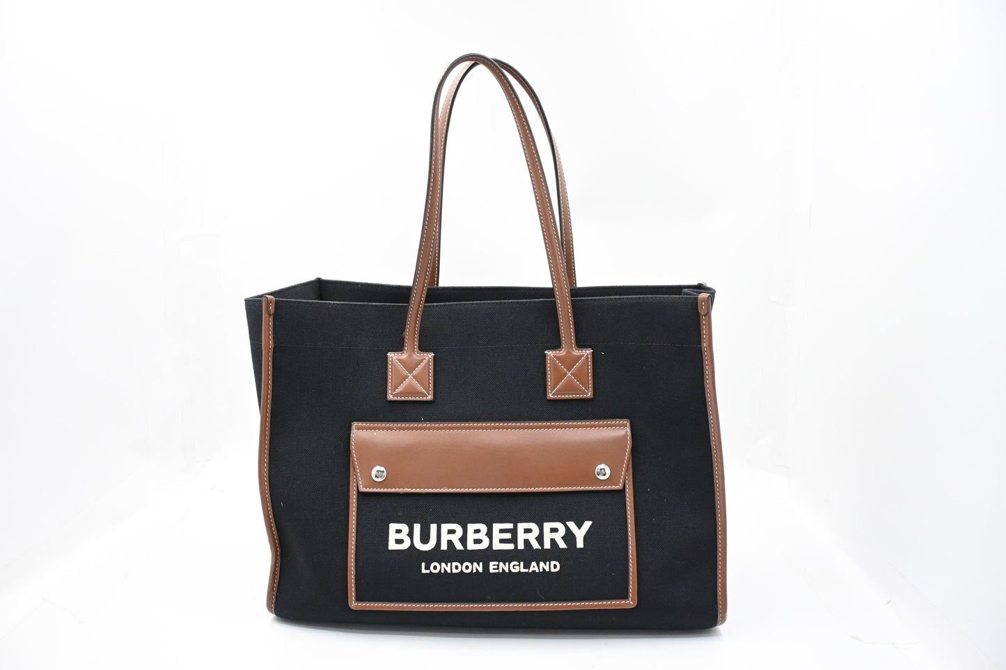 Burberry Tote in Dark Navy Blue Canvas