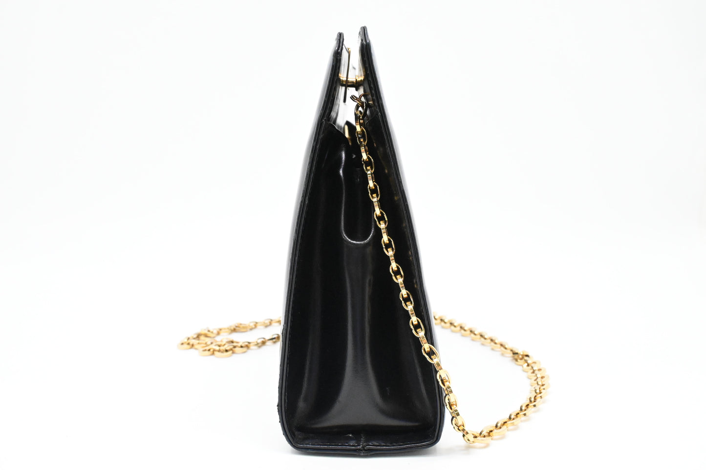 Ferragamo Chain Crossbody Bag in Black Leather