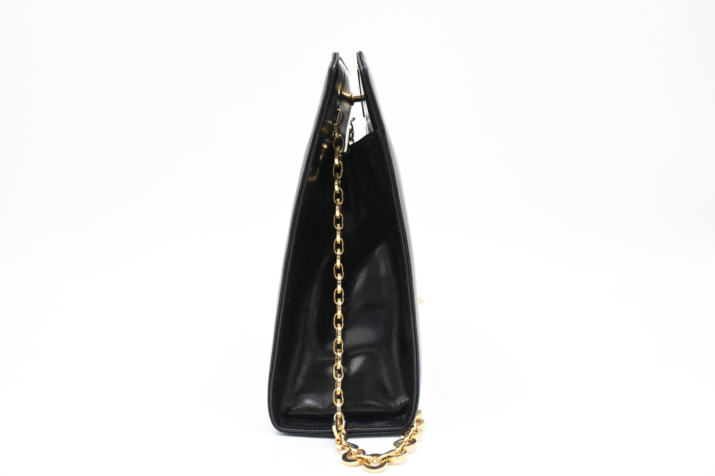 Ferragamo Chain Crossbody Bag in Black Leather