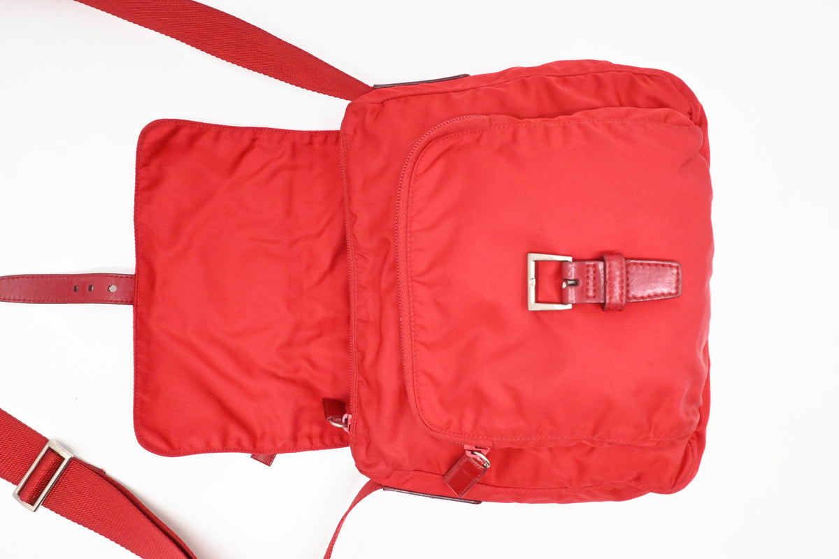 Prada Crossbody Bag in Red Nylon Canvas