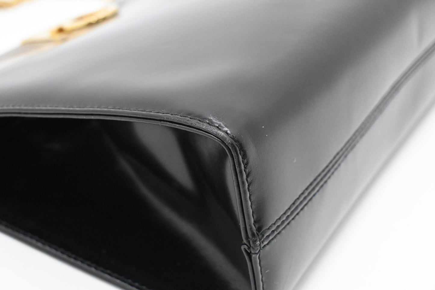 Ferragamo Chain Crossbody Bag in Black Leather