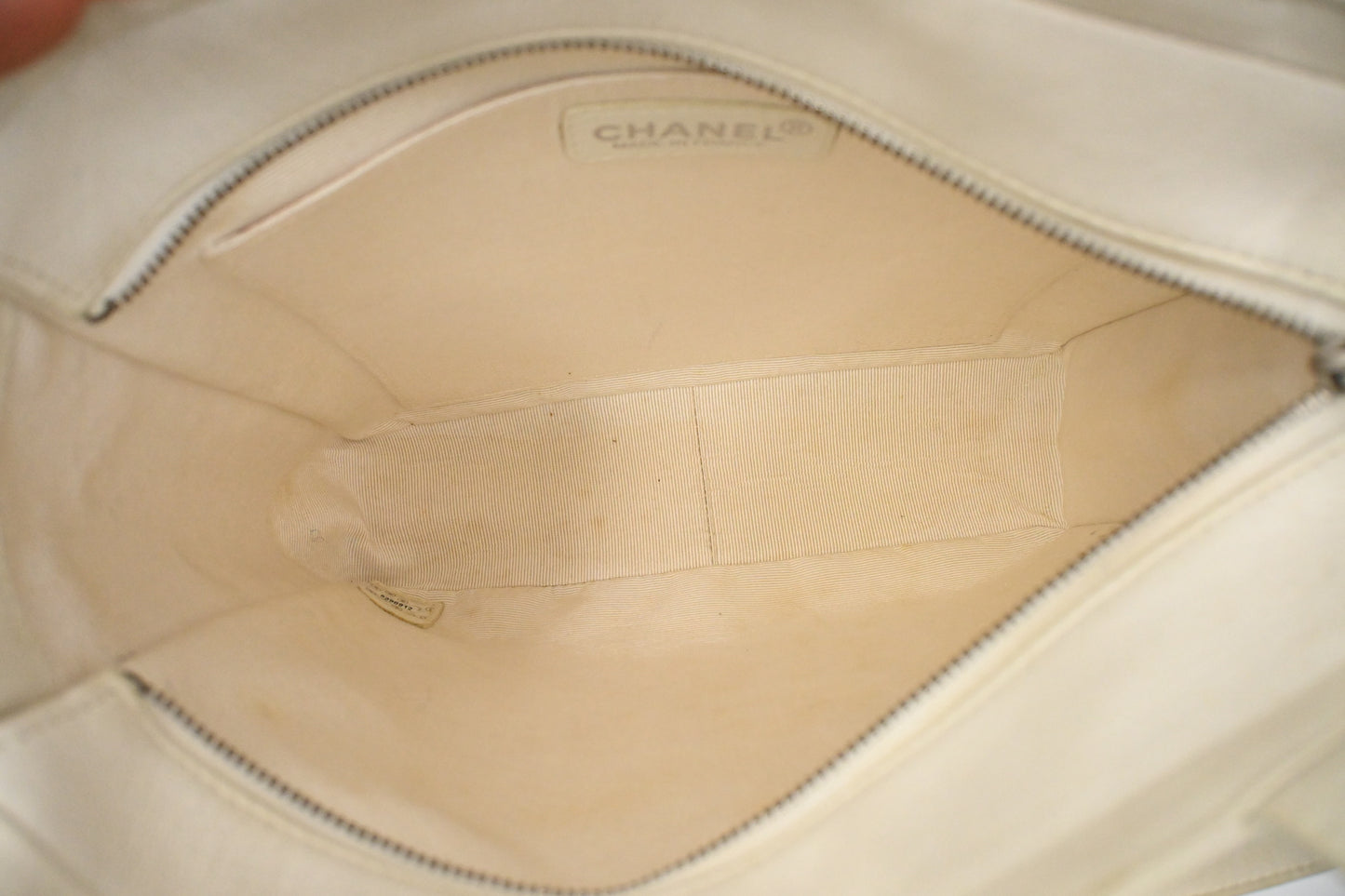 Chanel Small Tote in White Leather