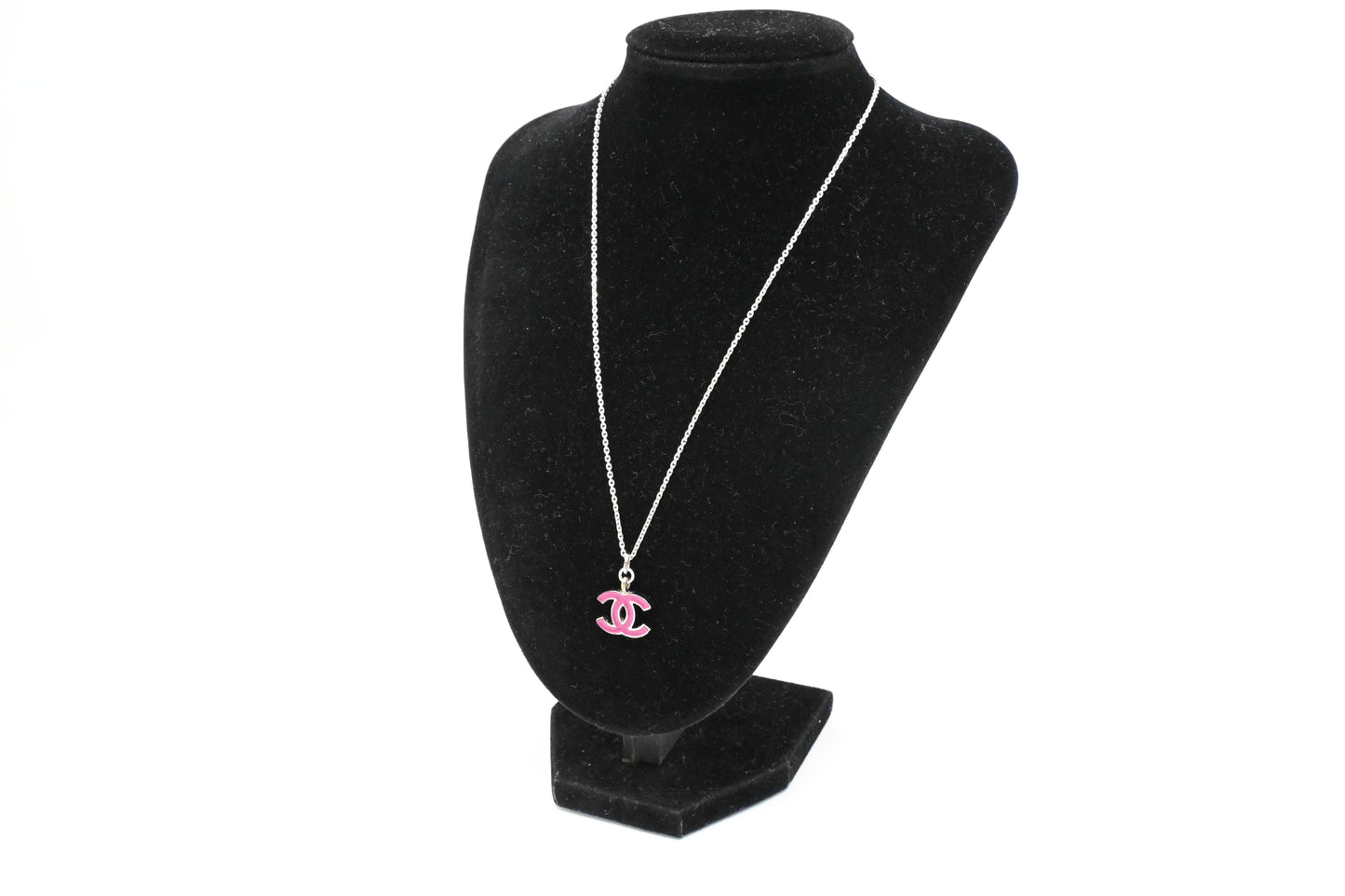 Chanel Pink CC Necklace in Sterling Silver