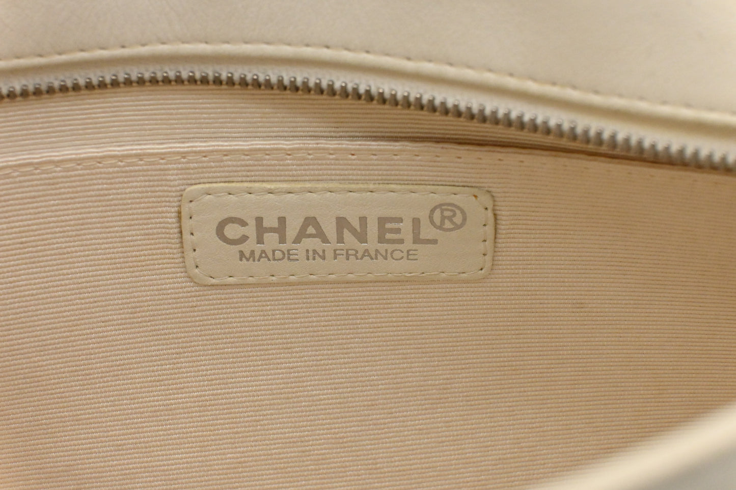 Chanel Small Tote in White Leather