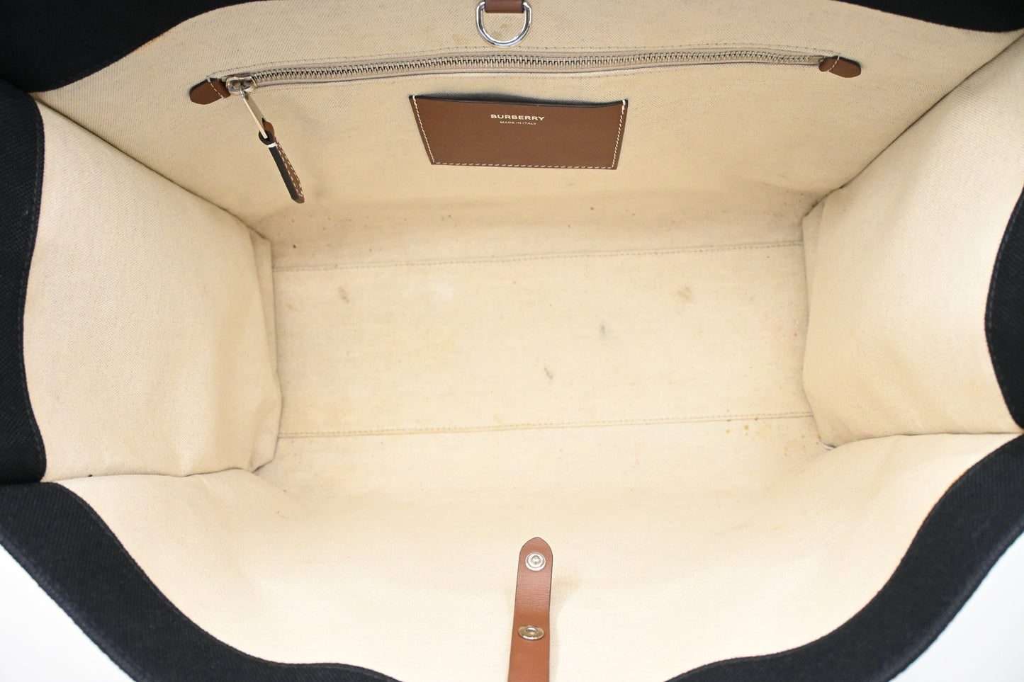 Burberry Tote in Dark Navy Blue Canvas