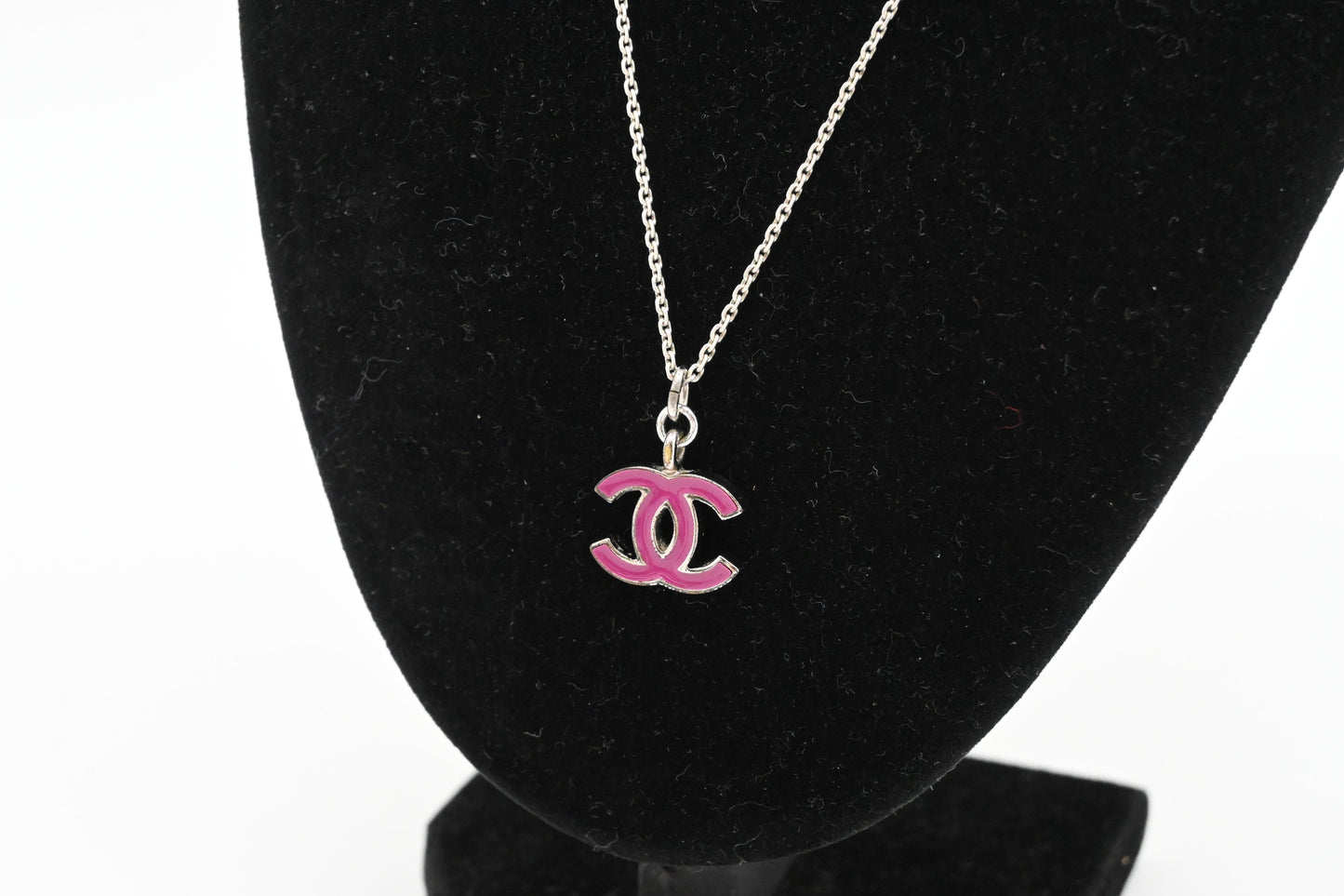 Chanel Pink CC Necklace in Sterling Silver
