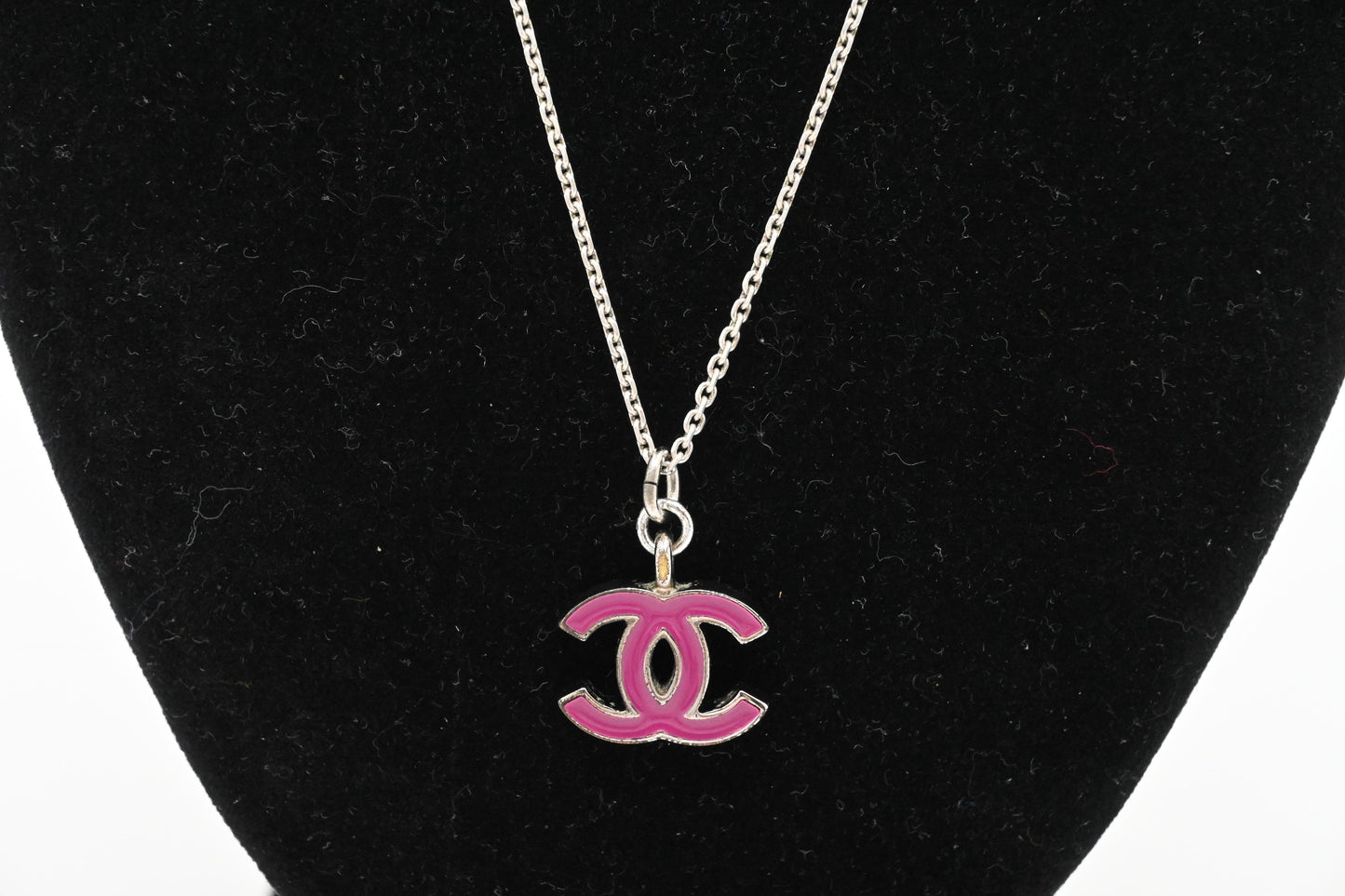 Chanel Pink CC Necklace in Sterling Silver