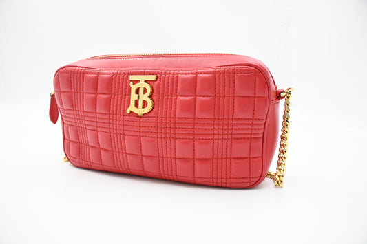 Burberry Lola Camera Bag in Red Leather