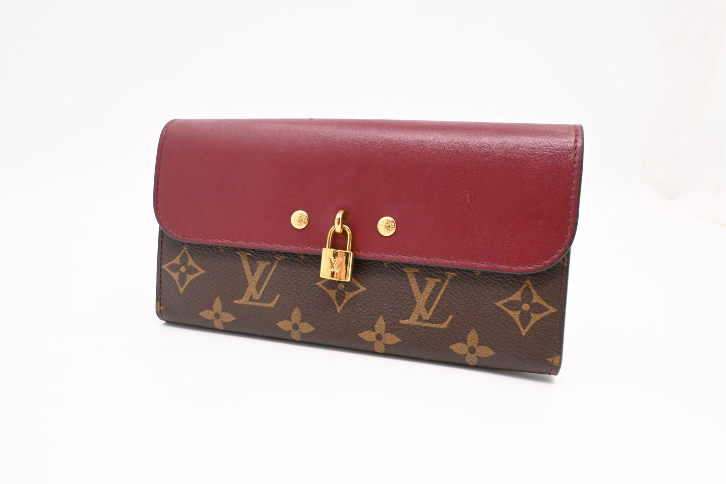 Louis Vuitton Portefeuille Venus Wallet in Monogram and Burgundy Leather
