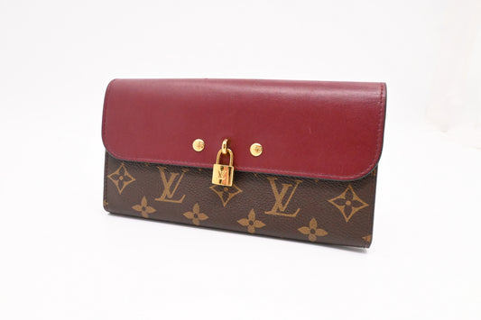 Louis Vuitton Portefeuille Venus Wallet in Monogram and Burgundy Leather