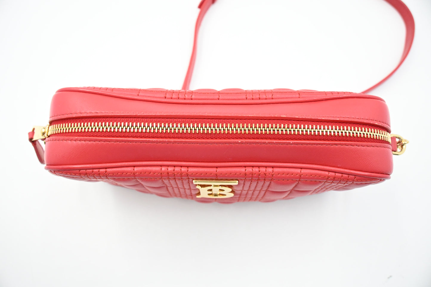 Burberry Lola Camera Bag in Red Leather
