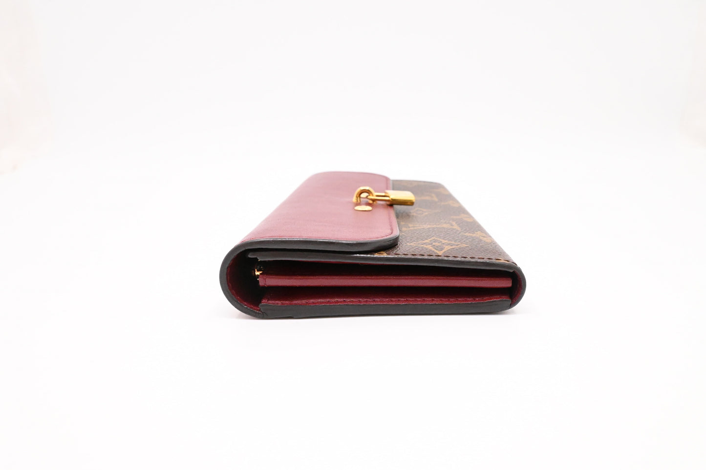 Louis Vuitton Portefeuille Venus Wallet in Monogram and Burgundy Leather