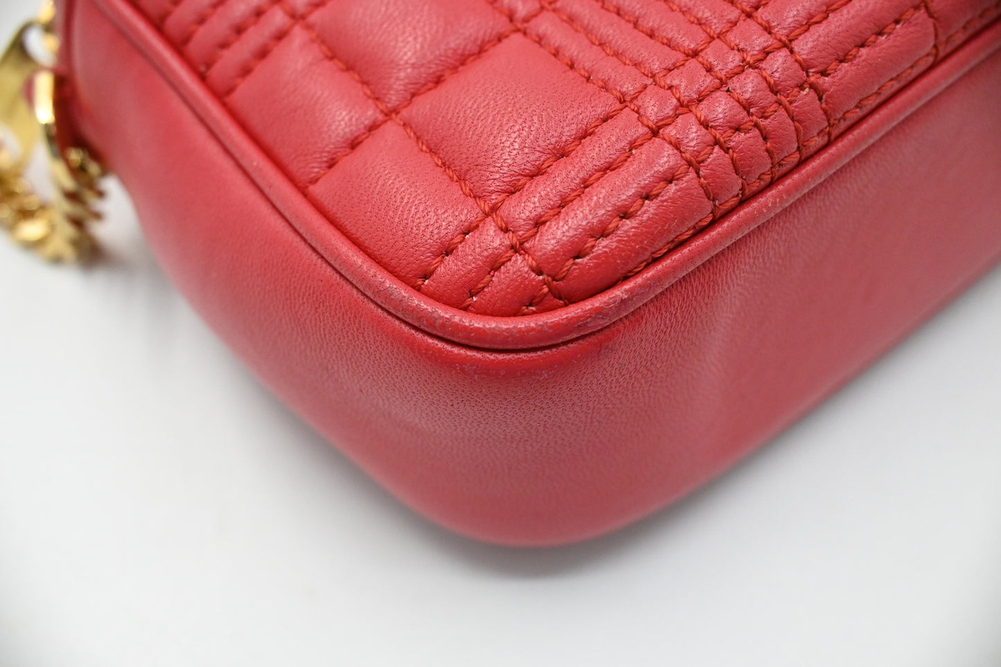 Burberry Lola Camera Bag in Red Leather