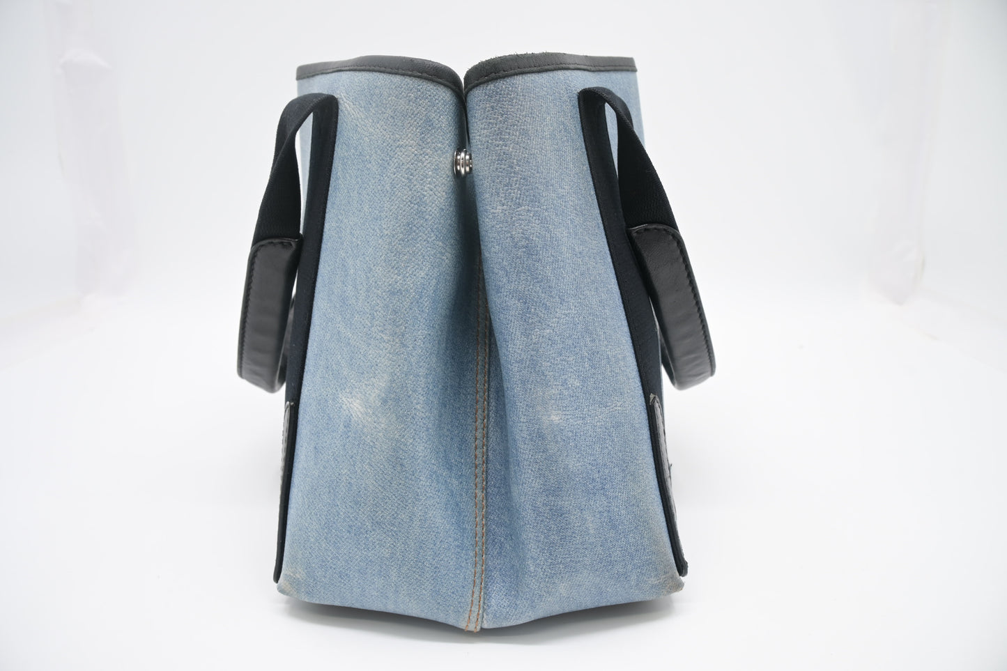 Balenciaga Navy Cabas Small Tote in Blue Coated Canvas