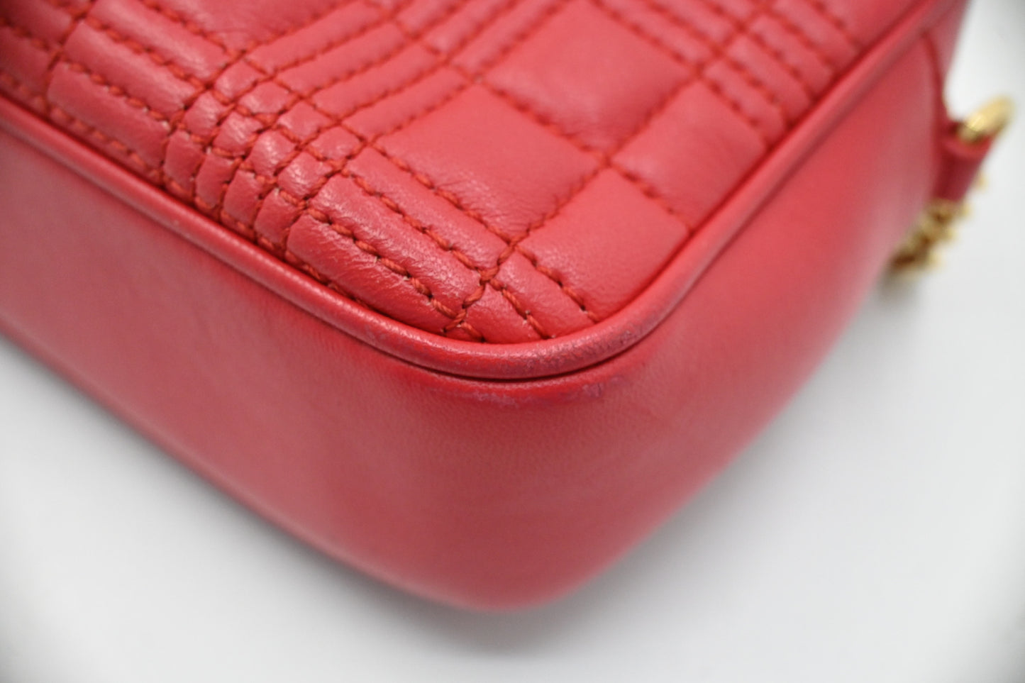 Burberry Lola Camera Bag in Red Leather