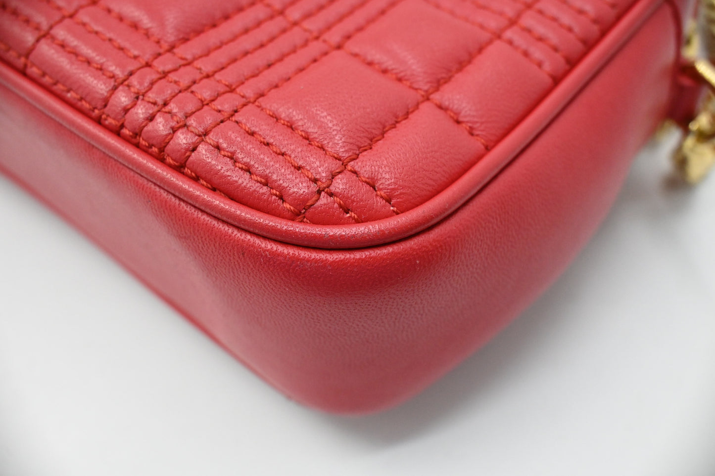 Burberry Lola Camera Bag in Red Leather