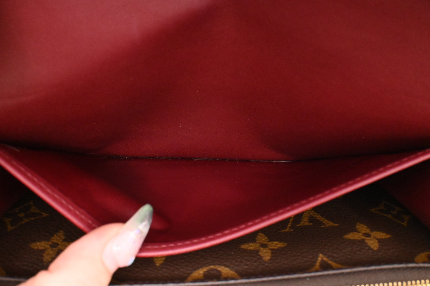 Louis Vuitton Portefeuille Venus Wallet in Monogram and Burgundy Leather