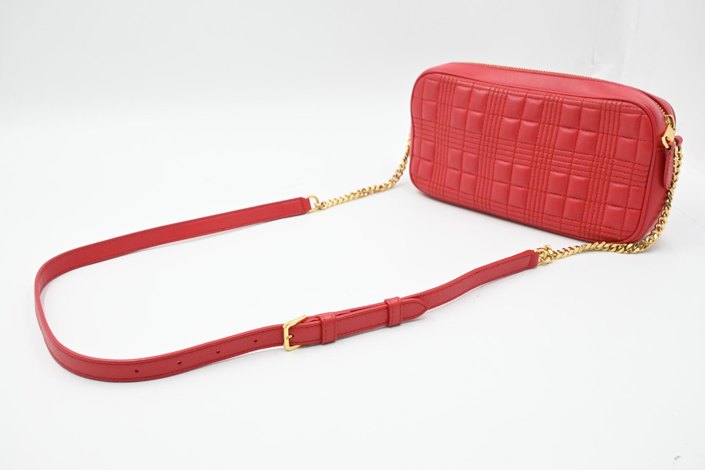 Burberry Lola Camera Bag in Red Leather