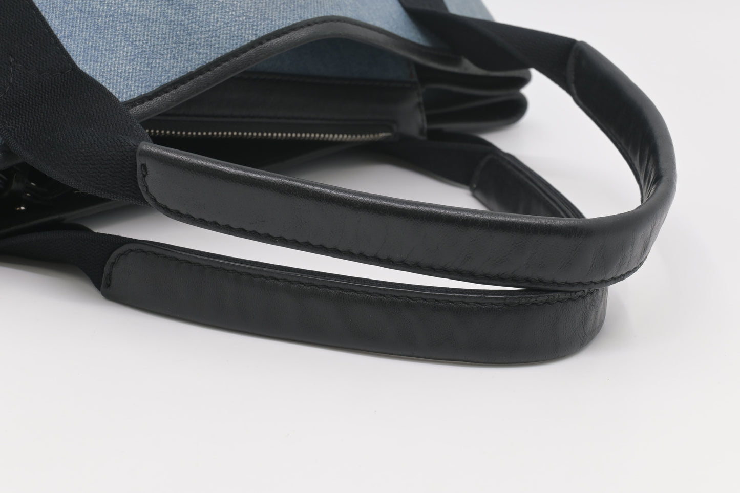 Balenciaga Navy Cabas Small Tote in Blue Coated Canvas