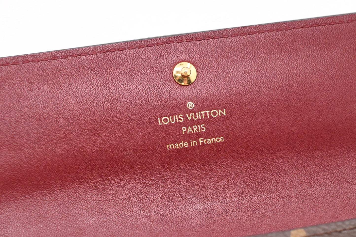 Louis Vuitton Portefeuille Venus Wallet in Monogram and Burgundy Leather