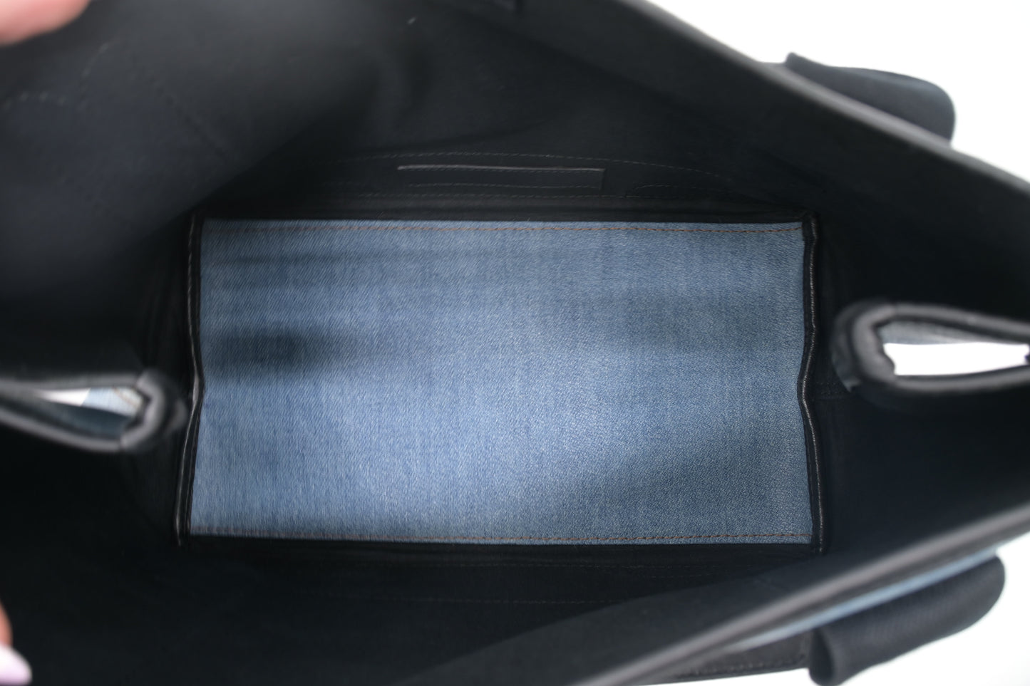 Balenciaga Navy Cabas Small Tote in Blue Coated Canvas