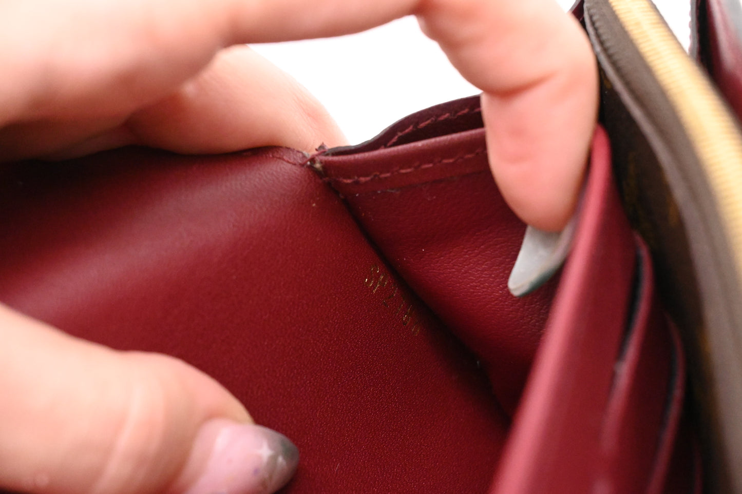 Louis Vuitton Portefeuille Venus Wallet in Monogram and Burgundy Leather