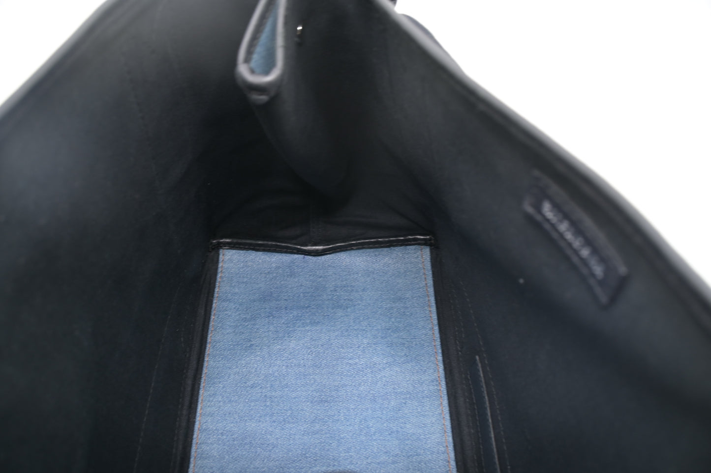 Balenciaga Navy Cabas Small Tote in Blue Coated Canvas