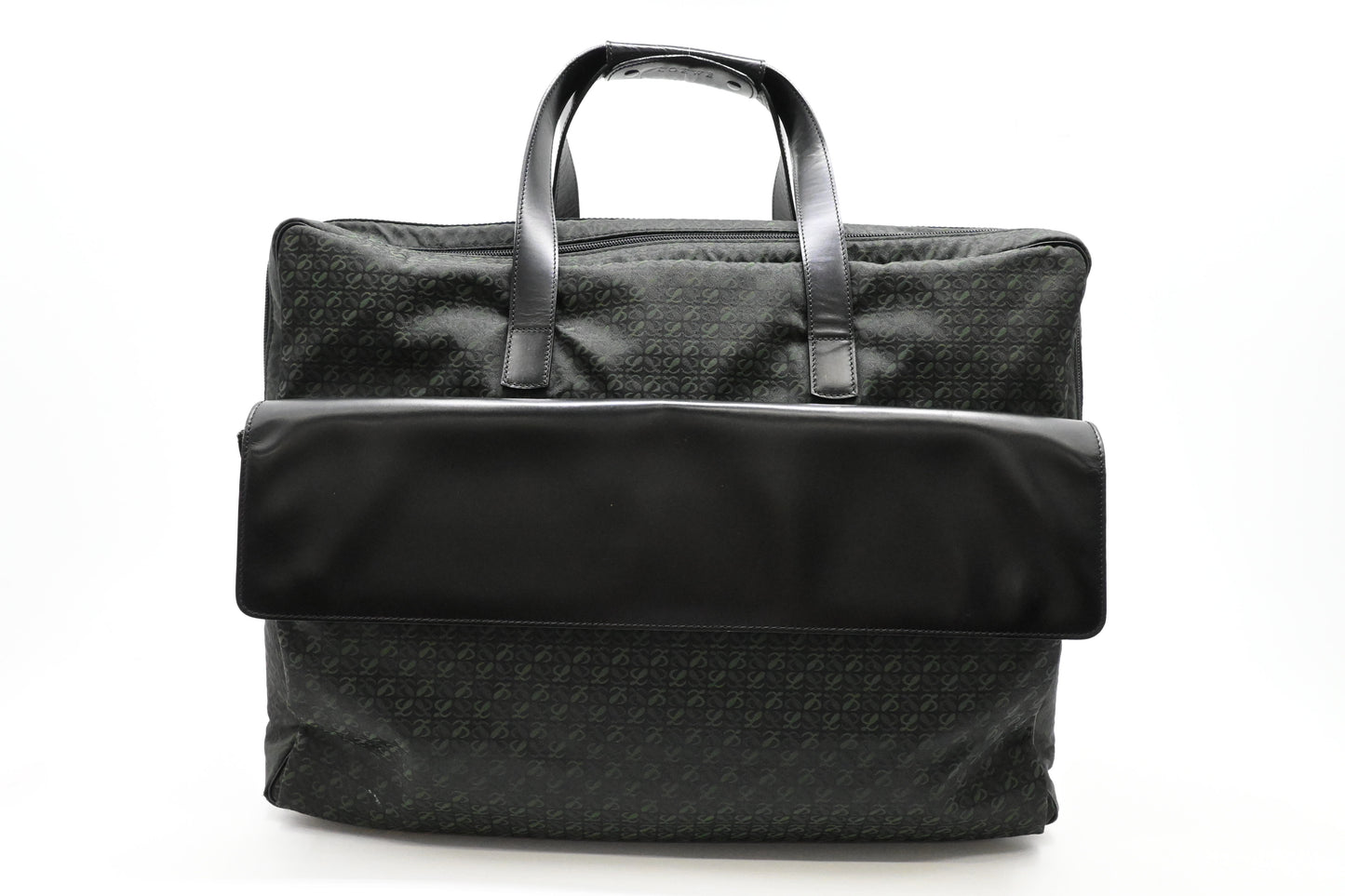 Loewe Anagram Two Way Bag in Black and Green canvas