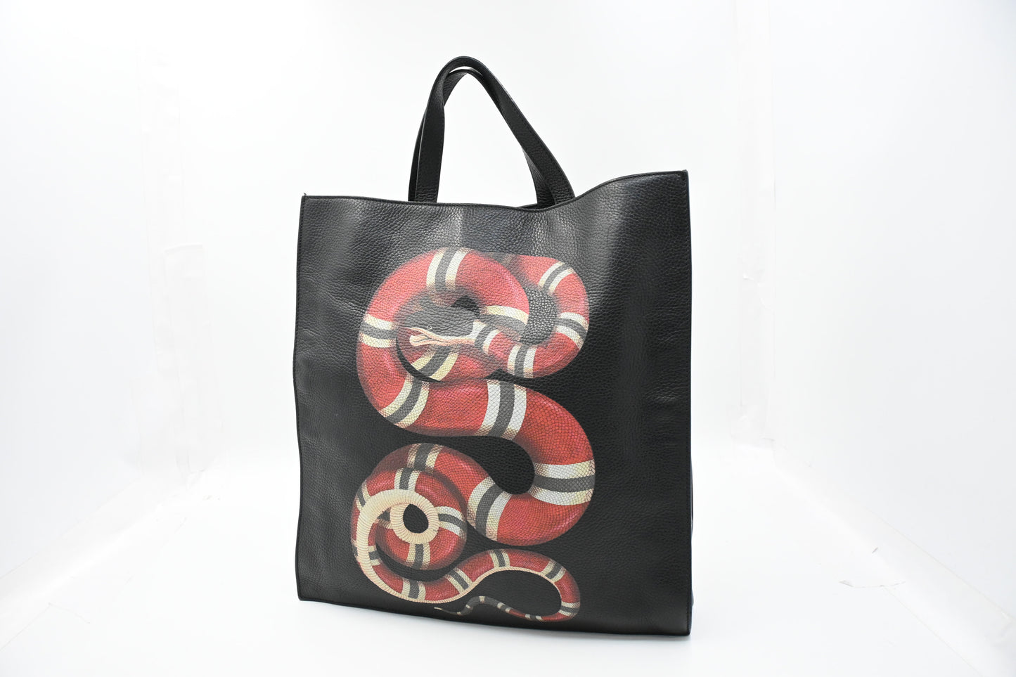 Gucci King Snake Tote in Black Leather