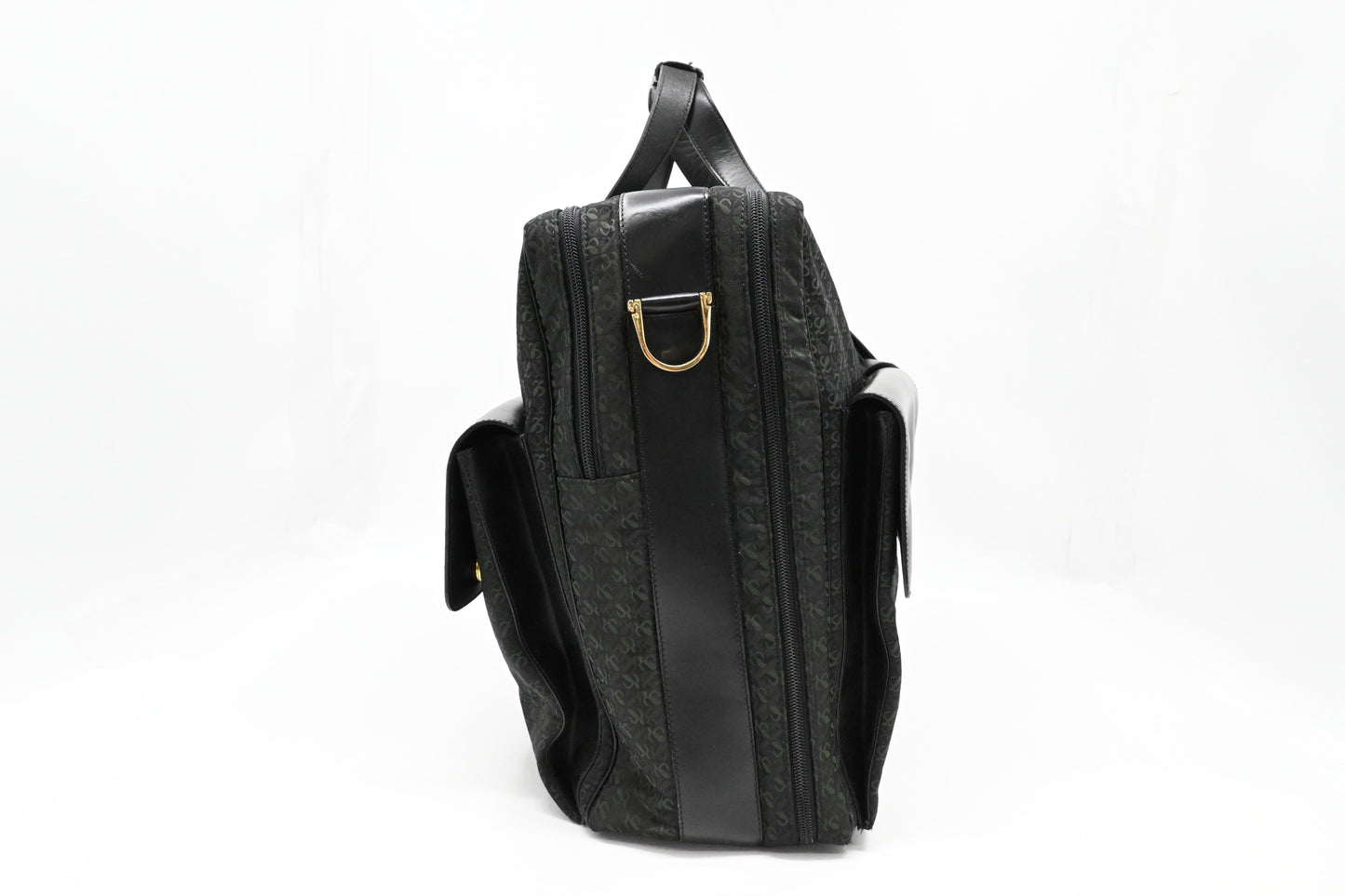 Loewe Anagram Two Way Bag in Black and Green canvas