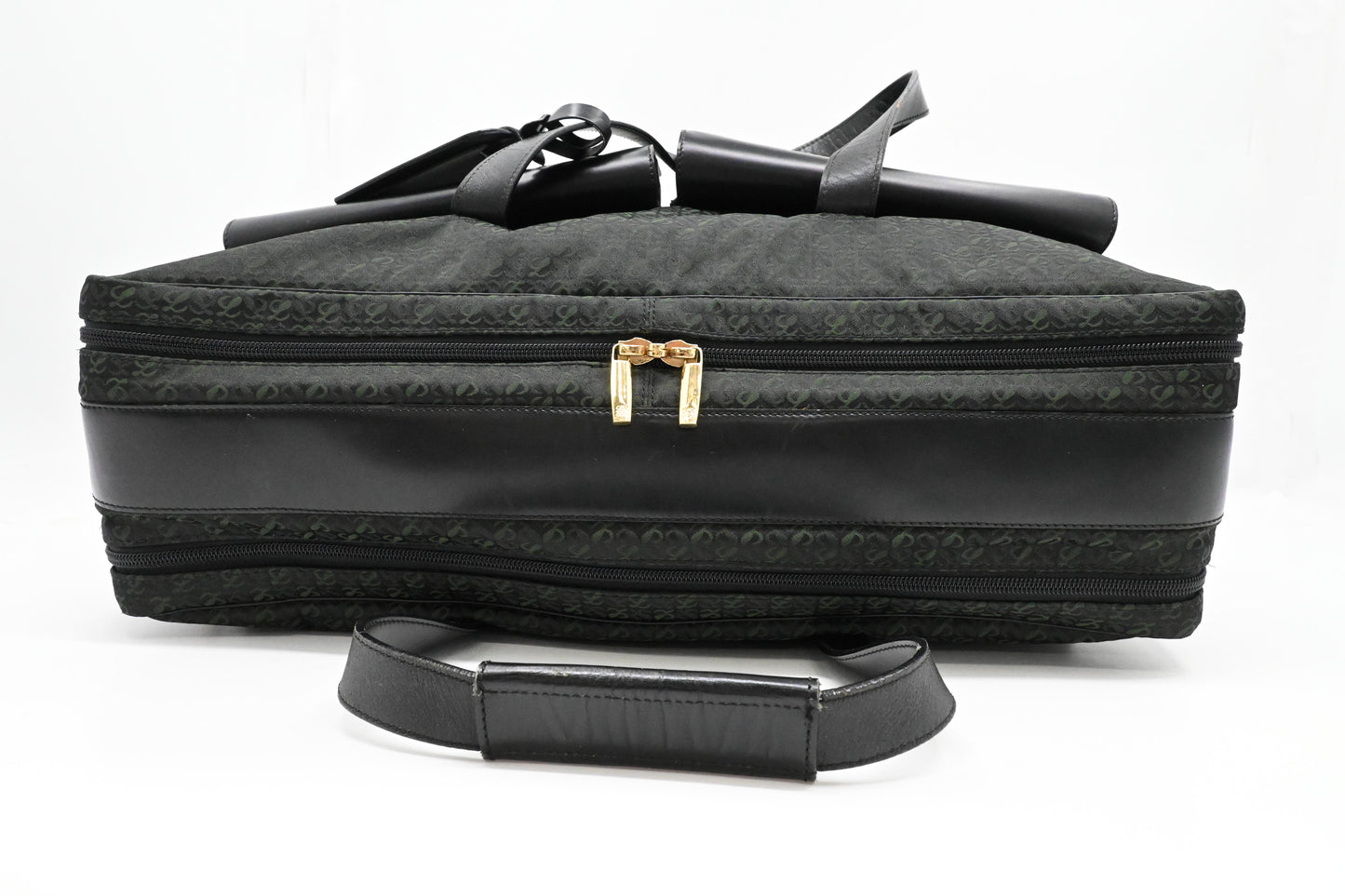 Loewe Anagram Two Way Bag in Black and Green canvas