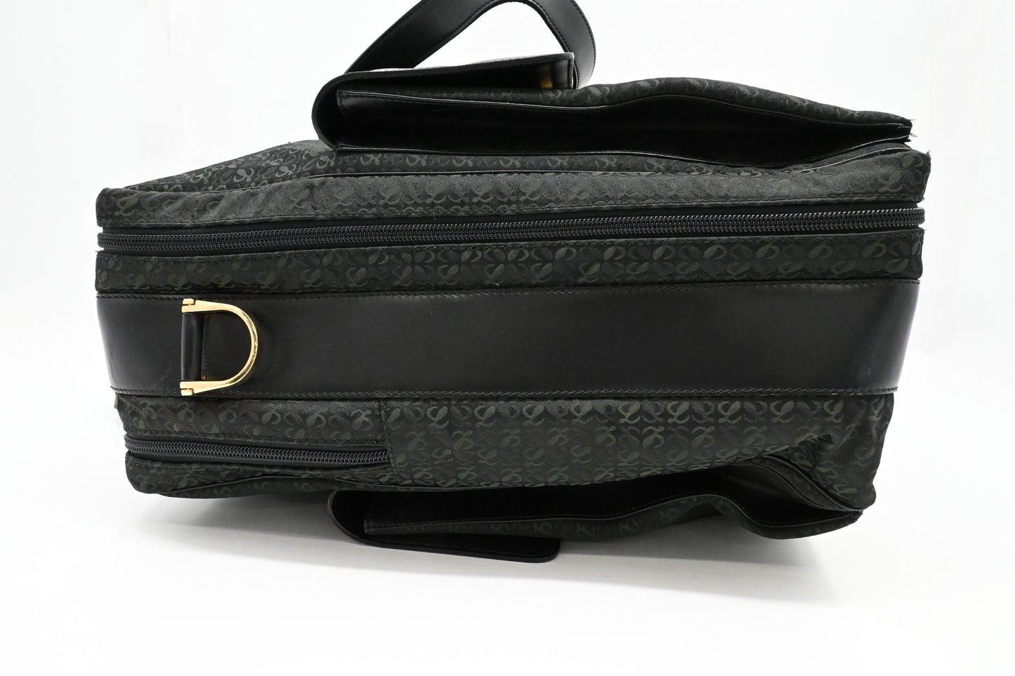 Loewe Anagram Two Way Bag in Black and Green canvas