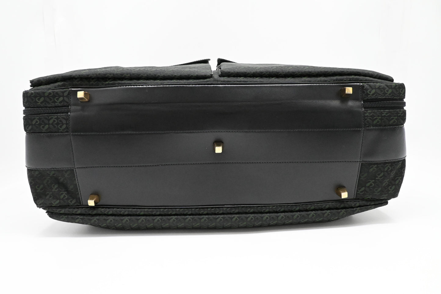 Loewe Anagram Two Way Bag in Black and Green canvas