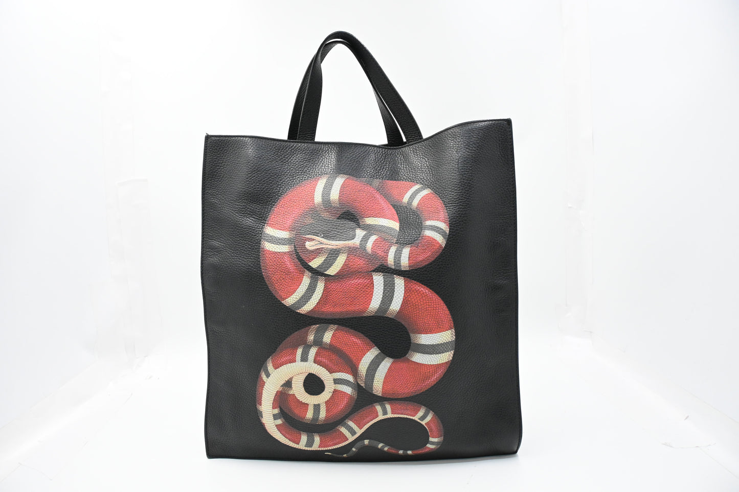 Gucci King Snake Tote in Black Leather