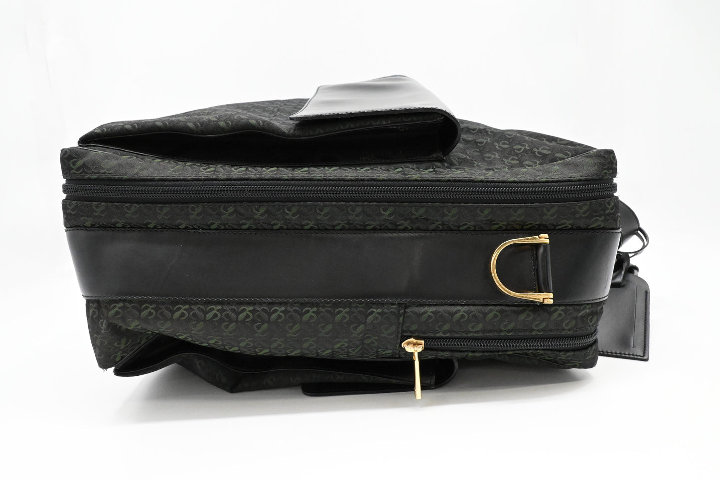 Loewe Anagram Two Way Bag in Black and Green canvas