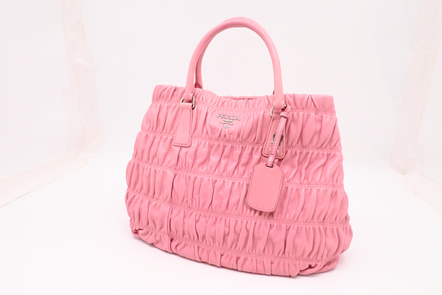 Prada Gaufre Convertible Tote Bag in Pink Leather