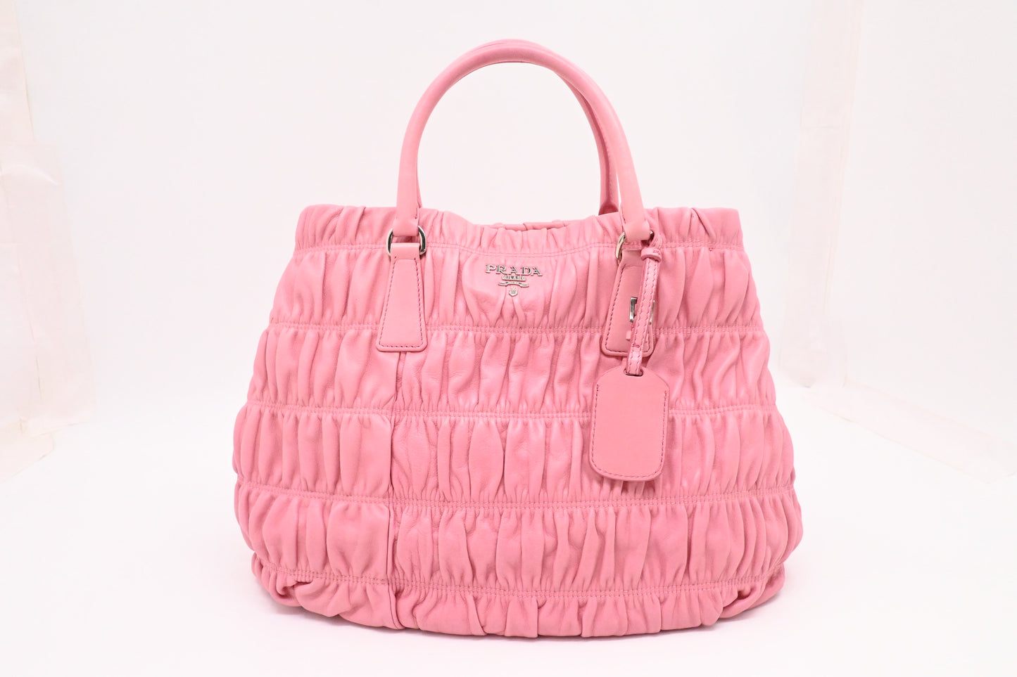 Prada Gaufre Convertible Tote Bag in Pink Leather