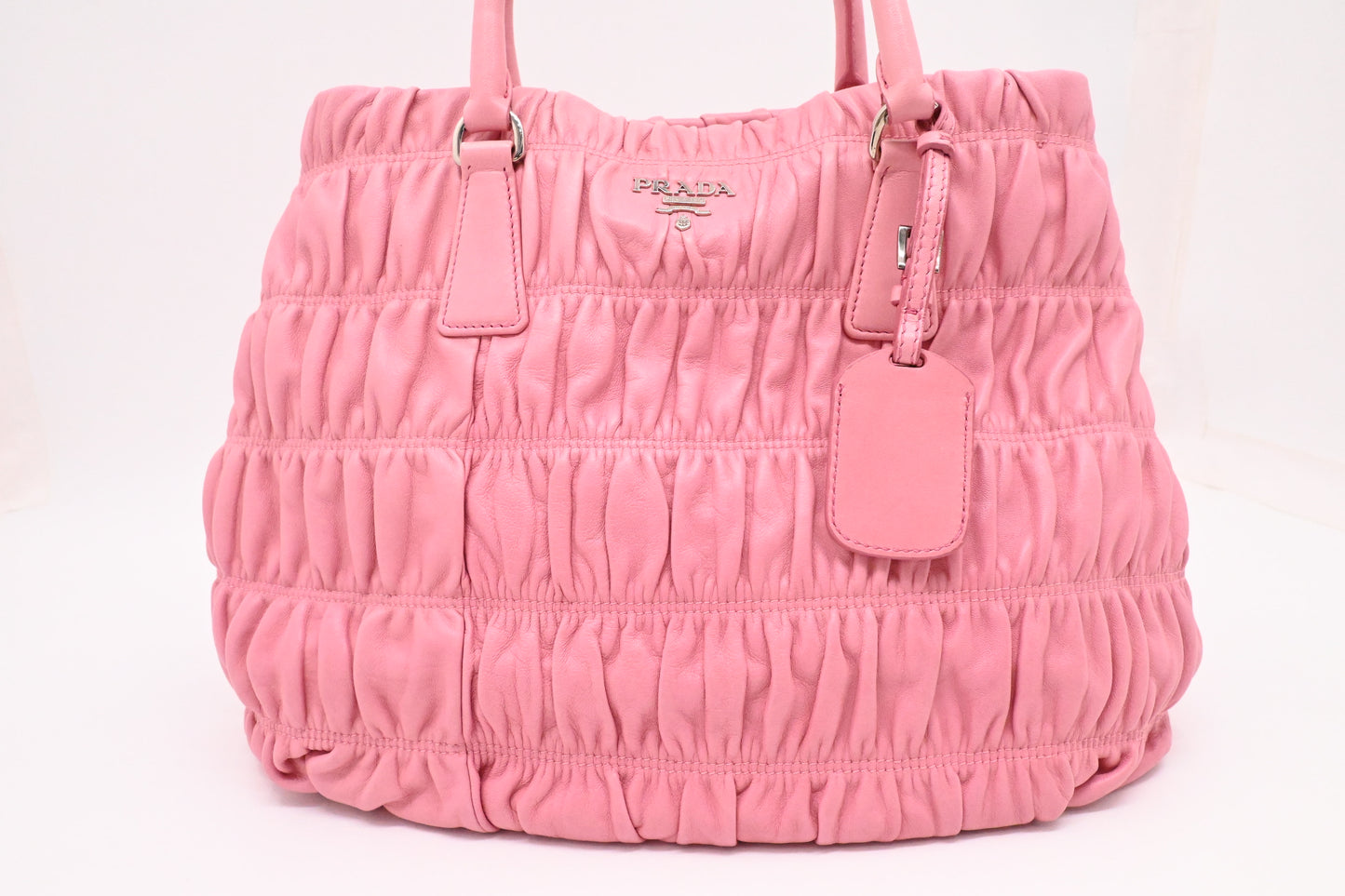 Prada Gaufre Convertible Tote Bag in Pink Leather