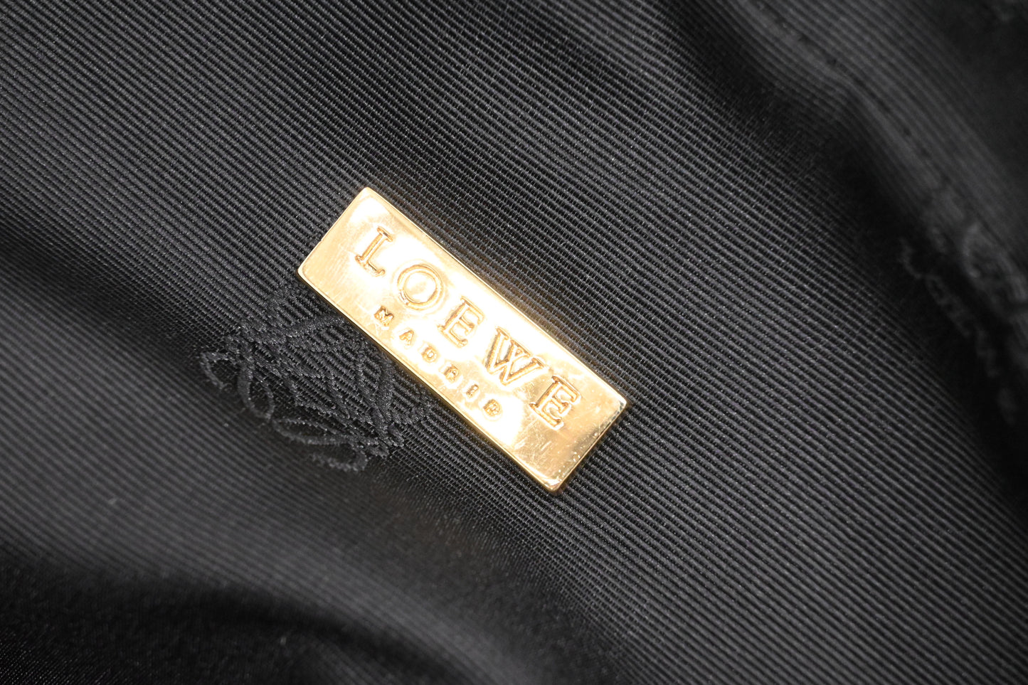 Loewe Anagram Two Way Bag in Black and Green canvas