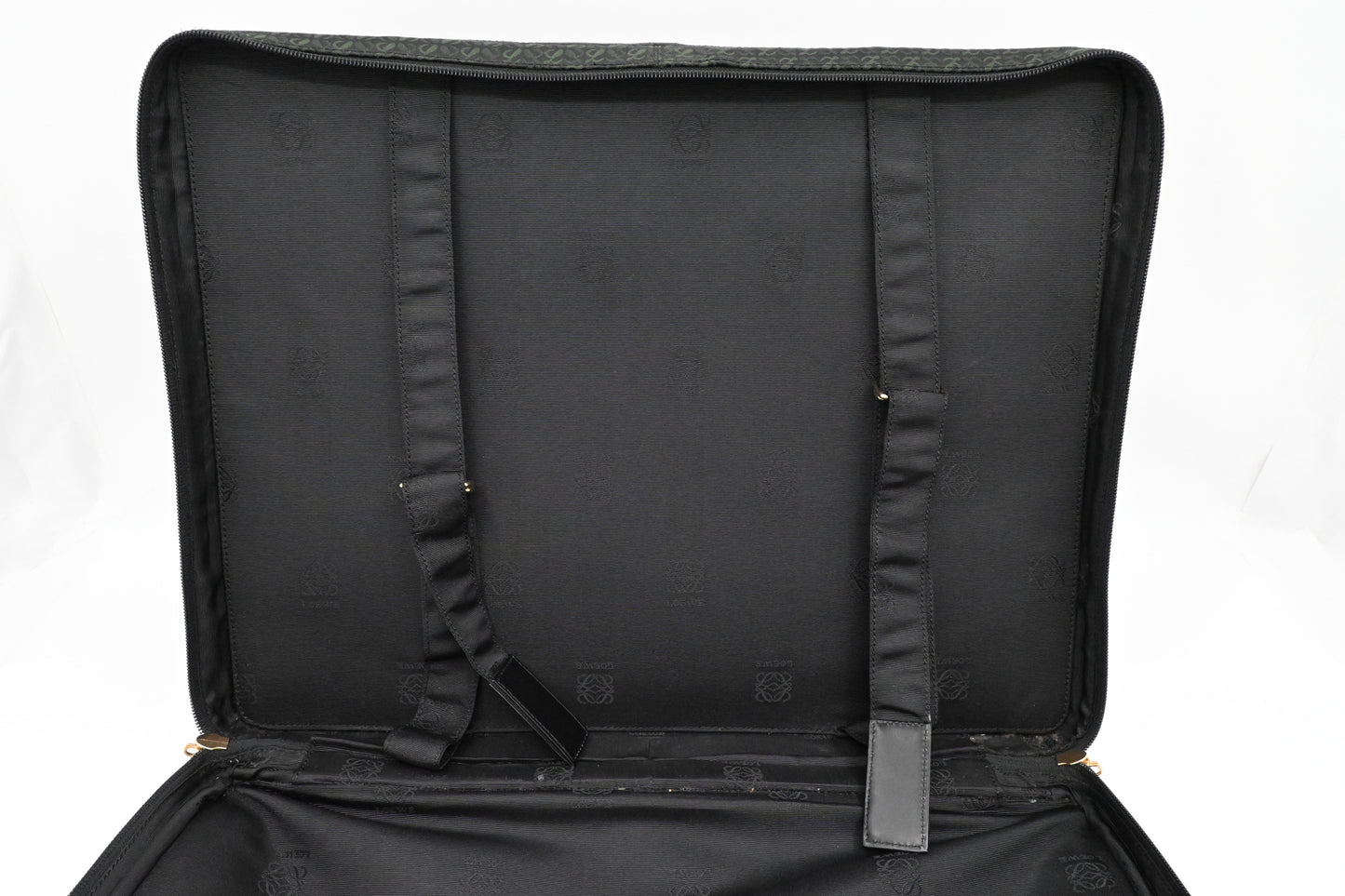 Loewe Anagram Two Way Bag in Black and Green canvas