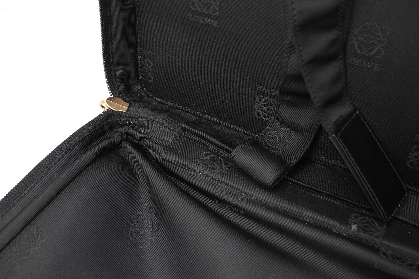Loewe Anagram Two Way Bag in Black and Green canvas