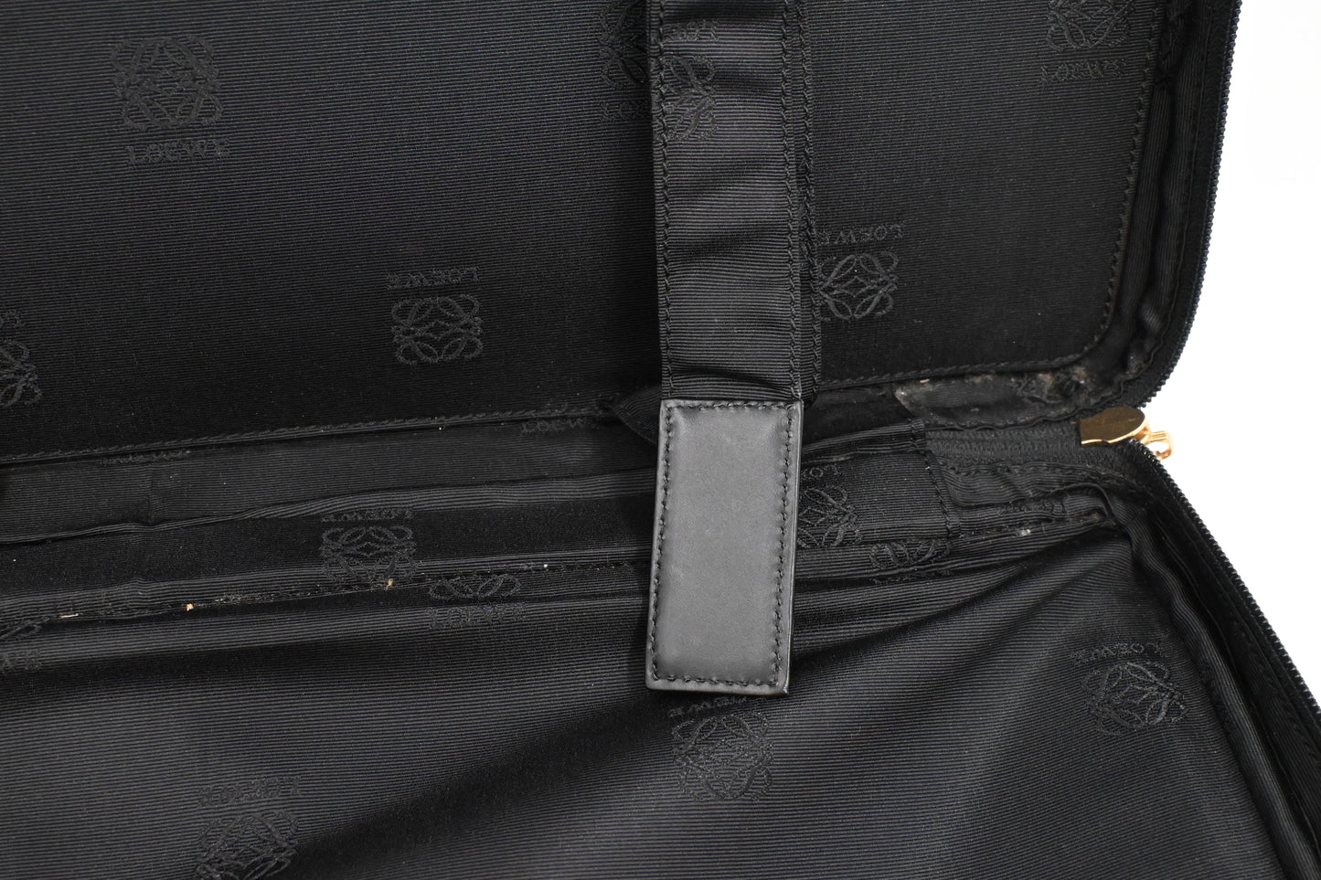 Loewe Anagram Two Way Bag in Black and Green canvas