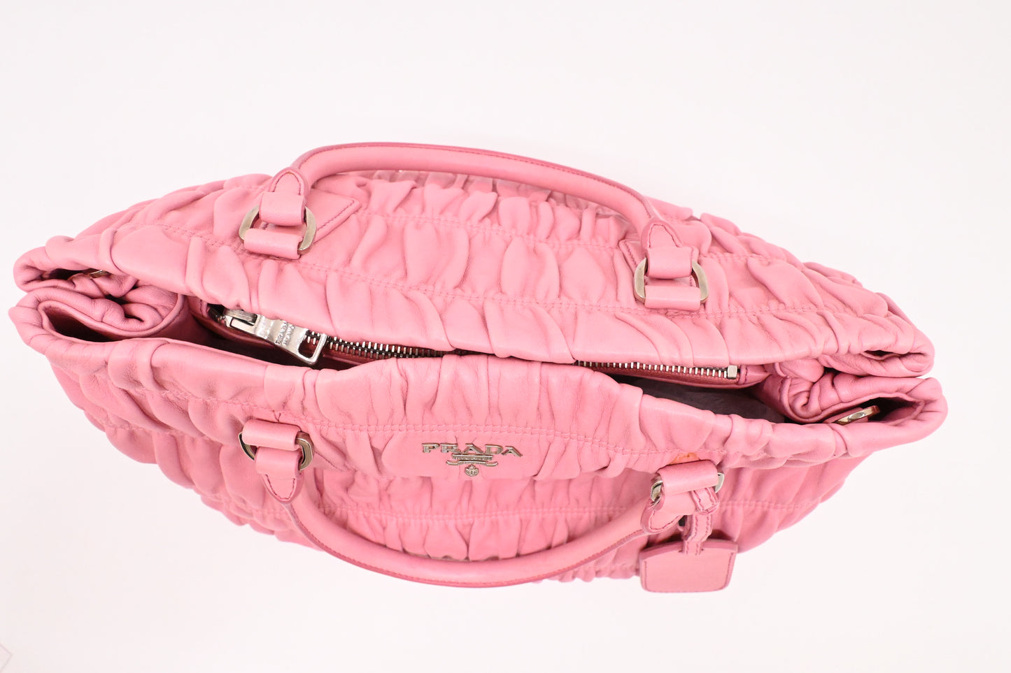 Prada Gaufre Convertible Tote Bag in Pink Leather