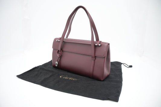 Cartier Handbag in Burgundy Leather