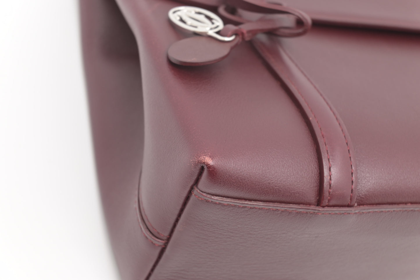 Cartier Handbag in Burgundy Leather