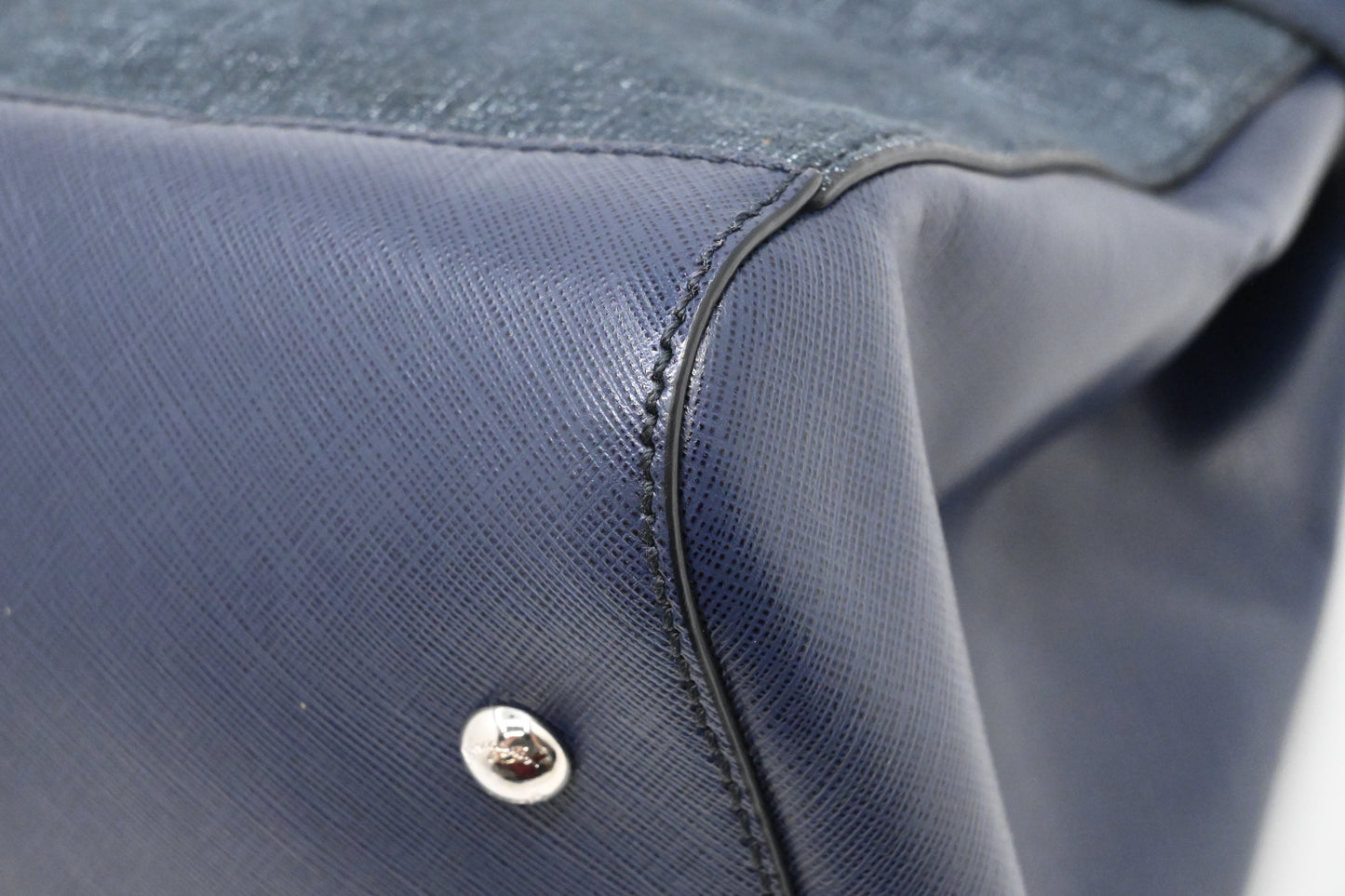 Ferragamo Two Way Bag in Blue Canvas and Leather