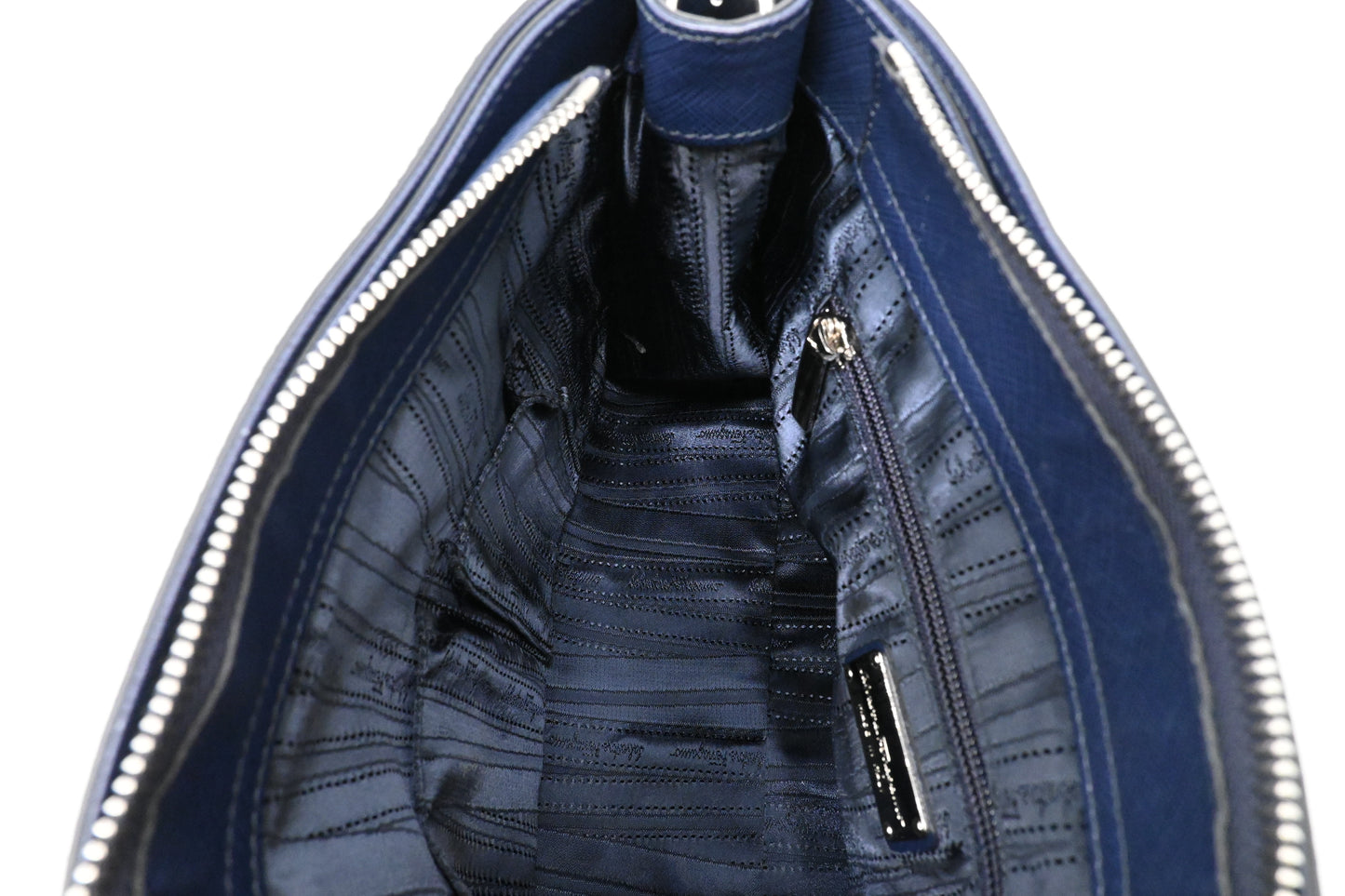 Ferragamo Two Way Bag in Blue Canvas and Leather