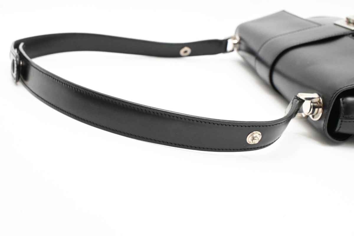 Ferragamo Shoulder Bag in Black Leather