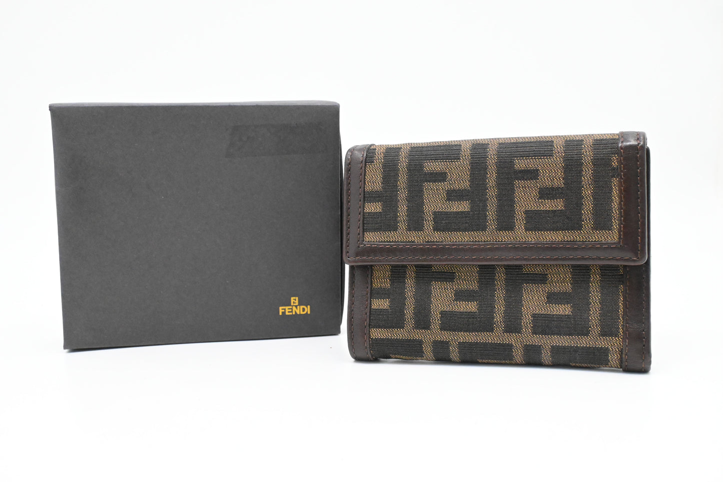 Fendi Compact Wallet in Zucca Canvas